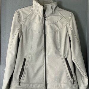 Free Country Softshell Jacket Womens Medium Full Zip Faux Fur Lined Zip Pockets